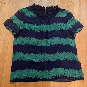 J. Crew Ruffle Neck Blouse Size 10